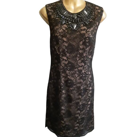 NWT Haute Hippie Sz 6 Embellished Lace Sheath Dress $495 - Picture 1 of 8